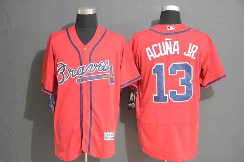 Braves 13 Ronald Acuna Jr. Red Flexbase Jersey,We sell and wholesale Braves 13 Ronald Acuna Jr. Red Flexbase Jersey on line form chian!
